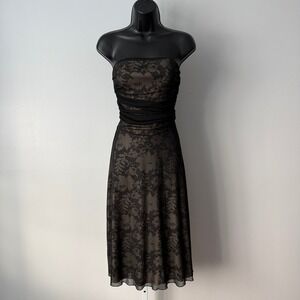 Y2K Peep Studio M Black Lace Halter Dress Whimsigoth Fairycore Babydoll Goth